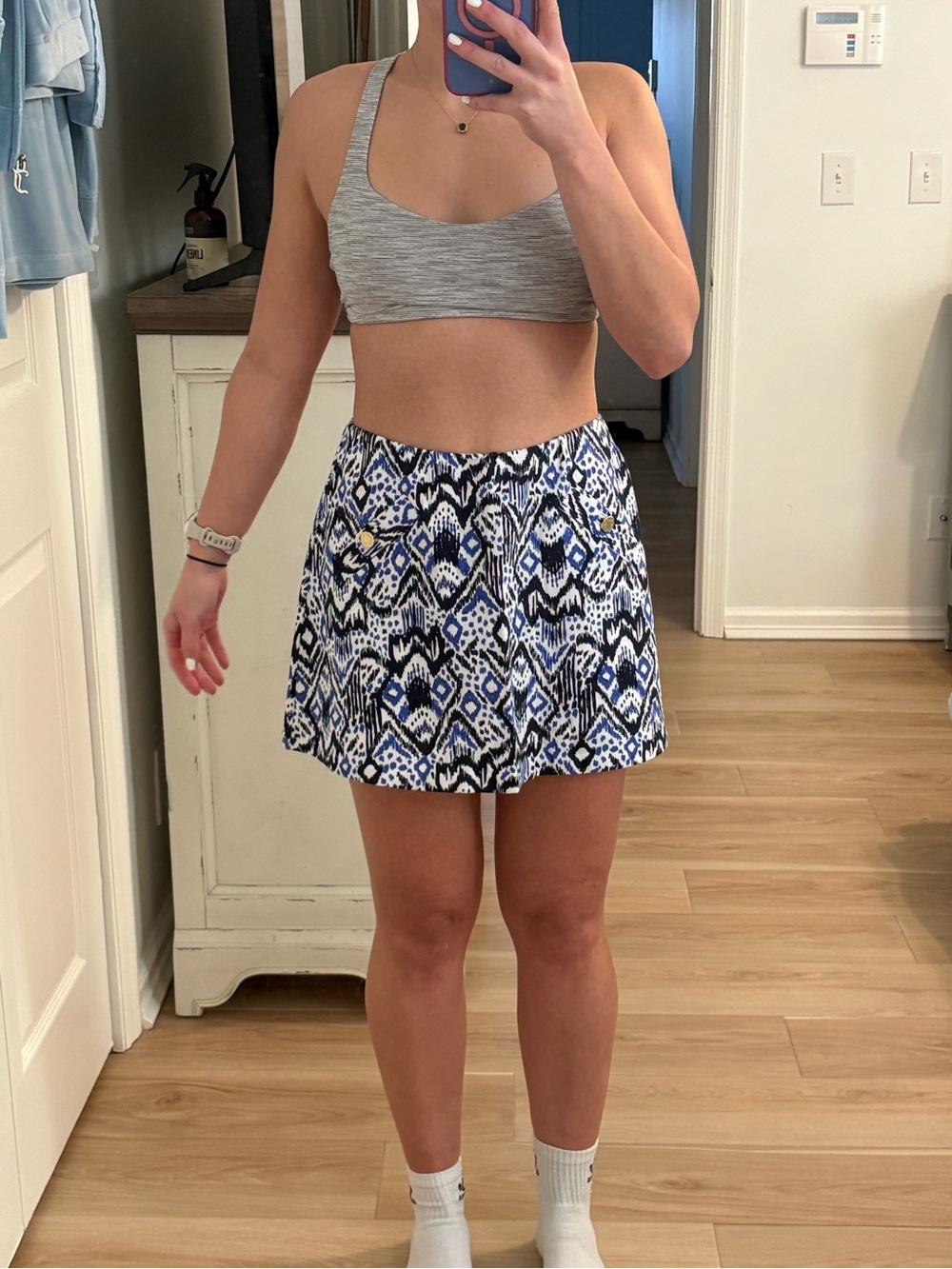 Lilly Pulitzer Navy, White & Royal Blue Printed Skort